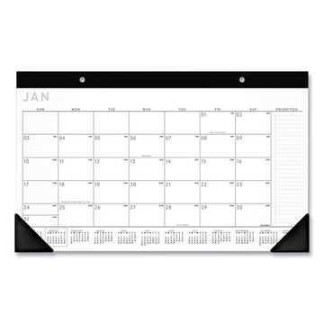 AT-A-GLANCE® Contemporary Monthly Desk Pad, 18 X 11, White Sheets, Black Binding-corners,12-month (jan To Dec): 2022 freeshipping - TVN Wholesale